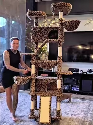 If you've got multiple cats, large cats, or one that always wants the highest spot in the house, this 81-inch cat tower is such a good find. It's huge, sturdy, and priced surprisingly close to the smaller ones!  #CatTower #CatTree #MultiCatHome #LargeCats   