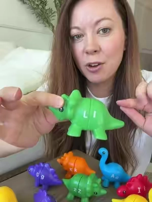Matching Dino toy for kids learning their abcs #matchingdino #dinosaurtoy #prek #abc #learningtoy 