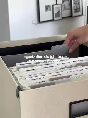 a filing system made for all of your important documents 🤞🏼 this essentials filing system is the most detailed file system for all of your life essentials, pre-organized for you! Just add your documents and you’re done 😍 #homeorganization #organizedhome #filingsystem #filingcabinet 