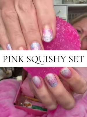 This pink squishy set includes four highly sought after squishies and would make the perfect gift for girls #pinksquishy #pinksquishyset #strawberrybuttersquishy #squishyset #squishies 