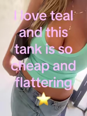 It’s such good quality for the price #tryonhaul #teal #tanktop 