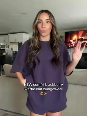 FINALLY blackberry in the @Comfrt waffle knit ✨  #comfrt #comfrtloungewear #matchingset #loungewear #tiktokshopcreatorpicks 