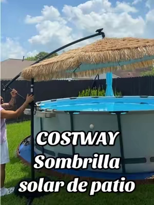 COSTWAY Sombrilla solar de patio #tiktokshopsummersale #summerwins #summersales #summerfinds #tiktokshopcreatorpicks 