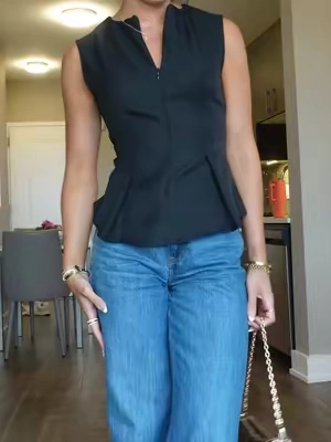 Half zip peplum top from cider!! 5’4 wearing a size xs💕 #cider #peplumtop #officeoutfits #classystyle #tiktokshopsummersale 