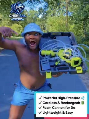 Make car washing faster and easier with this Cordless Portable Power Washer! Powerful, rechargeable, and lightweight, it’s perfect for cleaning cars, bikes, patios, windows, and more—anytime, anywhere. 🧼💪 ✔️ Powerful High-Pressure Water Spray 💦 ✔️ Cordless & Rechargeable Battery 🔋 ✔️ Foam Cannon for Deep Cleaning 🫧 ✔️ Draws Water from Buckets, Lakes & More 🪣 ✔️ Lightweight & Easy to Carry 🎒 ✔️ Multiple Spray Modes for Different Jobs 🔄 ✔️ Perfect for Cars, Driveways, Windows, Patios & Garden 🌿🚗 Take the hassle out of cleaning and enjoy professional results wherever you go! ✨ #chensal #PowerWasher #CarWash #PressureWasher #CordlessTools     