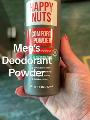 HAPPY NUTS Comfort Powder Deodorant For Men: Anti-Chafing, Sweat and Odor Control for Jock Itch, Aluminum-Free, Ultimate Gift for Men(1 Pack) #mens #jockitchremedy #deodorant #footpowder #bodypowder perfect stocking stuffer for him 