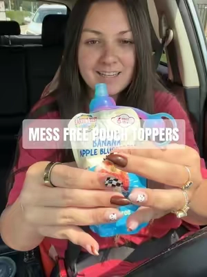 she was losing her minddd sitting in the drive thru 😩 but these saved the day 🙌🏻 #momhack #toddlermom #pouchtoppers #mommusthaves #tiktokshopsummersale @ChooMee 
