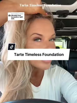 Replying to @Delina It’s a favorite for a reason!!! Obsessed with the way @tarte cosmetics timeless foundation gives coverage while leaving your skin looking hydrated!! #tarte #tartecosmetics #tartetimelessfoundation #foundation #makeupover40 