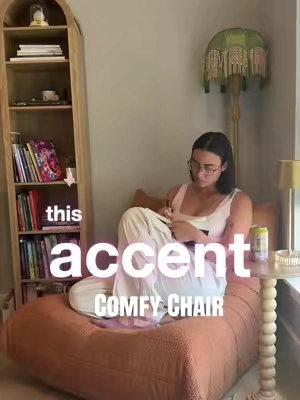I don’t regret getting this beanbag accent chair, I’m ALWAYS sitting in it.  . . .  #accentchair #beanbagchair #sofachair #loungechair #backtoschoolshopping 