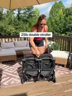 If you’ve been searching for a lightweight double stroller, this is the one that genuinely surprised me. The Mompush Lithe Double Stroller weighs just 25 lbs, folds down quickly, and is so much easier to lift into the trunk than the bulky doubles I’ve used. If you have two little ones and want something compact for everyday errands, travel, or Disney, this is definitely worth looking at #doublestroller #lightweightstroller #travelstroller #momtok 