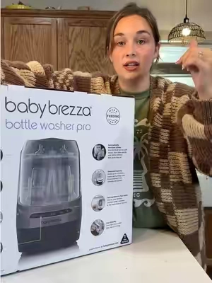 The Baby Brezza Bottle Washer Pro is one of those products that makes those middle-of-the-night bottle piles so much easier. It washes, sterilizes, and dries bottles, pump parts, and accessories all in one machine—no sink hookup needed.  #BabyBrezza #BottleWasher #BabyEssentials #NewMomMustHaves #BabyRegistry 