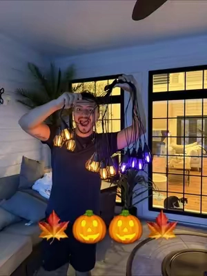 Estas luces para decorar el otoño o Halloween me encantaron son solares y tienen dos colores 