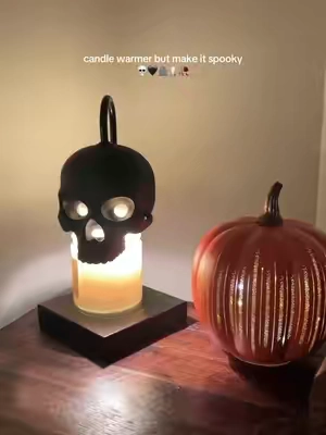 might even keep this up all year round 🖤 #candlewarmerlamp #spookyseason #halloweendecor #halloween #candles 