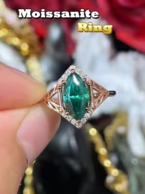 New Moissanite Marquise Ring Shine Brighter for Less.#delzzad #2026trend #summerlooks #bidandwin #tiktokshopsummersale #moissanitejewelry #unisexjewelry #icedout #moissanitering #summerjewelry #marquisediamond #greendiamond #rosegold