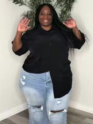 Plus Size long Button Down Shirt #plussize #fashion #tiktokshop #shirt #foryou 