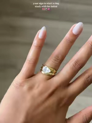 the cutest ring ever 💗 #ring #ringstack #jewlery #gold #fypシ 