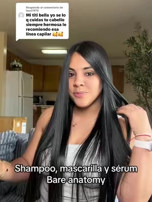 Respuesta a @laysi1970 Set Bare Anatomy con shampoo, mascarilla y sérum. La mascarilla ayuda a que el cabello se vea más suave y manejable como parte de la rutina de cuidado capilar. #BareAnatomyHair #HairCollection #HairProducts #DailyHairRoutine #HealthyLookingHair     