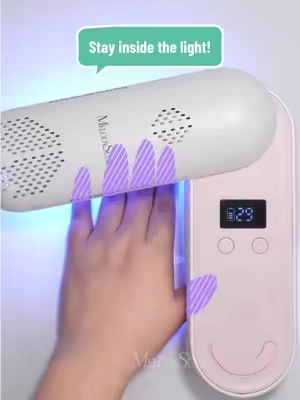 Stay inside the light! The 240° rotatable panel keeps your fingers perfectly positioned in the curing zone! 👉🏻Check my shop! #melodysusie #naillamp #nailtechcheck #nailtools #nailsalon 