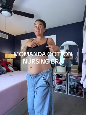 For the mamas switching to natural fibers 🤍 If you’ve been hunting for a cotton nursing bra that’s actually soft and breathable, this is the one. Most nursing bras are all polyester and nylon — this MOMANDA one is cotton, wireless, and has easy clip-down straps for feeding @Momanda.Official #nursingbra #cottonbra #breastfeeding #breastfeedingmom #postpartumessentials 