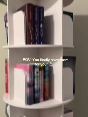 Cute, functional, and it spins… what more could you want? 🤍📚 #BookTok #bookshelf #book 