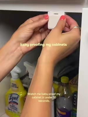I love these . . .  #babyproof #babyproofing #cabinetlocks #babyproofinghacks #toddlerproofing 