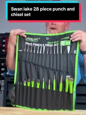 If you’re tired of fighting stuck pins, rusted fasteners, or stubborn metal parts, this 28-piece SWANLAKE punch and chisel set deserves a spot in your toolbox. It includes a wide variety of pin punches, taper punches, center punches, cold chisels, and more, giving you the right tool for everything from automotive repairs and machinery maintenance to fabrication and general shop work. Made from heat-treated steel for durability and packed in an organized storage case, it’s a set that’s built to handle tough jobs while keeping everything easy to find when you need it. Whether you’re working in the garage, the shop, or out in the field, this is one of those tool sets you’ll reach for again and again. #ToolTok #MechanicTools #GarageEssentials #Metalworking #ShopTools