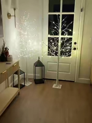 6 ft twinkling white birch tree - twinkle lights tree - twinkling birch tree - twinkle lights tree - twinkling tree - white birch tree #TikTokshopcreatorpicks #homefinds #cozyseason #cozyvibes 