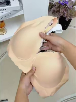 Jelly Wireless Bra Womens Scalloped Comfortable Wireless Bras Push Up Bralettes Seamless Tshirts Bras Deep V Everyday Bras##summersales##dealsforyoudays##women##tiktokswimweek##foryou