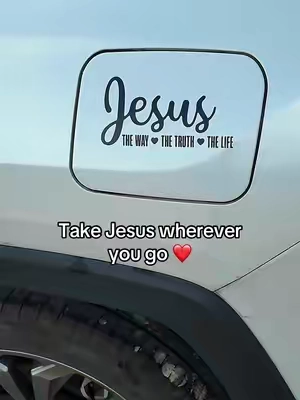 Take Jesus wherever you go ❤️.Jesus THE WAY ❤️The Truth ❤️The Life car stickers #tiktokshopsummersale #carsaccessories #giftideas #fyp #godisgood 