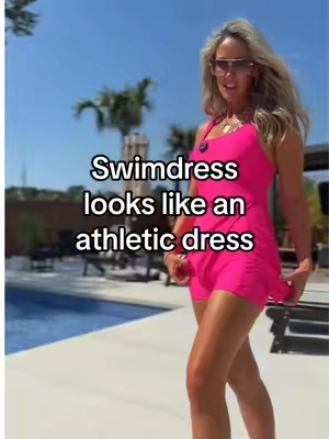 Swimdress that is modest, has full coverage with tummy control, and is cute✨ #swimdress #modestswimwear #fullcoverageswimsuit #tiktokshopsummersale @Aleumdr Fashion  