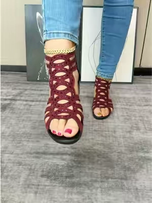 Rhinstone decor summer wedge sandals#wedge #wedgesandals #sliponshoes #summershoes #summersales 