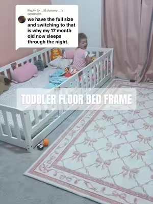 Replying to @__lil.dummy__ yess the best decision we’ve made and i’ve heard so many other people say the same thing! #floorbed #toddlerbed #19monthold 