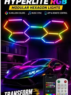 O yeah I’m getting more of these. #HyperliteRGB #HexagonLights #GarageSetup #GamingRoom #SmartLighting 