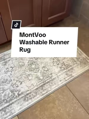 Love a washable runner in my bathroom. All rugs should be washable in my opinion #BathroomDecor #BathroomMakeover #BathroomRug #rug #Washable 