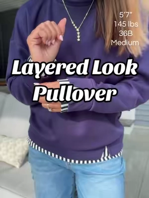 Layered look pullover by @Fisoew Clothing Co. #layeredlook #pullovers #fashionover50 #tiktokshopsummersale #tiktokshopcreatorpicks 