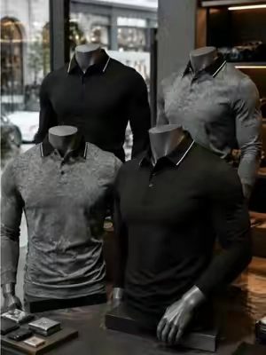 2-pack long-sleeved POLO shirt #2pack #longsleeved #poloshirt #mensfashiontips #longsleeve 