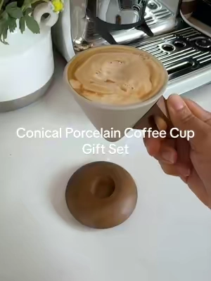 Conical Porcelain Coffee Cup Gift Set #coffeecupset #coffeelover #coffeemugs #TikTokShopCreatorPicks #TikTokShopBackToSchool 