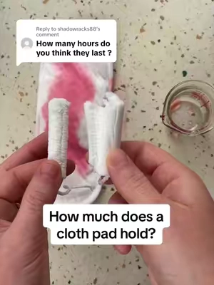 Replying to @shadowracks88 It depends on how heavy your flow is, but if you know how many regular tampons you use within a day, you can figure out approximately how long these will last you by watching the video. Or if you know the mo of the pads you are currently using. #clothpads #capacity #heavyflow #organiccottonpads #pixiepads 