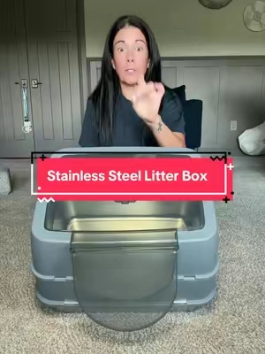 This stainless steel top-opening litter box is such a smart upgrade. The high-sided design helps keep litter where it belongs, while the stainless steel interior is easy to clean and built to last. My cat adjusted quickly, and it keeps the litter area looking so much neater. #CatTok #LitterBox #StainlessSteelLitterBox #CatEssentials #TikTokShop