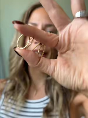 PAVOI 14K Gold Plated Thin Rings Set for Women - 4 Dainty Stacking Rings Pack #pavoi #ringstack #tiktokshopcreatorpicks 