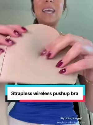 For all my saggies or itty bitties don’t hesitate this Strapless wireless Pushup bra is literal perfection #straplessbra #wirelessbra #pushupbra #frontclosurebra #OOTD @luckmeey_official 