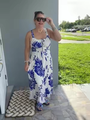 Elegant Women's Boho Floral Printed Wide Strap Dress, Backless Ruched Design Casual Wear, Sleeveless Long Dress for Spring Vacation Casual Beach Sundress ##SummerWins##tiktokshopsummersale##tiktokshopbacktoschool##summerdresses##sundress