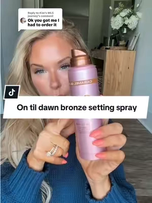 Replying to @Kim’s WLS journey girl I’m all about a bronze look, but when that bronze look is actually a setting spray and makes your make up last👏🏻👏🏻👏🏻  @ONE SIZE BEAUTY on til dawn bronze spray is my new favorite makeup hack!!! #settingspray #onesizesettingspray #ontildawnsettingspray #makeuphacks #bronzer 