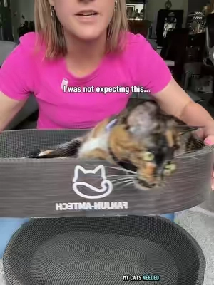 Replying to @Stephanie Elliott Ru I was not expecting it, but mine too! #catscratcher #scratcher #catbed #scratcherbed #tiktokshopsummersale 