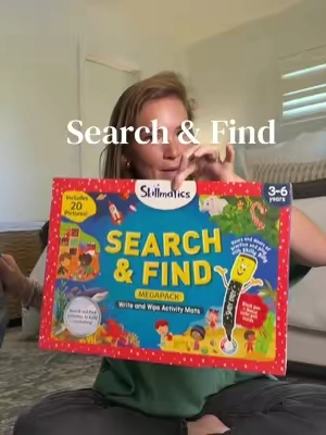 This is one of those activities my kids ask to do over and over again. 🤍 The reusable Search & Find mats make learning feel like a game, and I love that they can wipe them clean and start all over!! @Skillmatics #preschoollearning #preschoolactivities #kidsactivities #skillmatics 