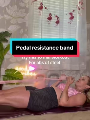 Try this 10 min workout at home for abs of steel! #pedalresistanceband #resistancebandsworkout #homeworkout #coreworkout #quickabworkout 