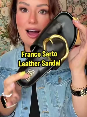 I CANNOT believe these leather sandals from Franco Sarto restocked!!! If you were waiting on these, runnnn!!! 🏃🏻‍♀️@QVC, Inc #leathersandals #sandals #slides #qvc #ttsacl 