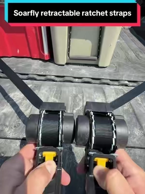 Tired of dealing with tangled tie-down straps every time you haul something? These SOARFLY retractable ratchet straps keep the webbing neatly rolled up, so there’s no mess to untangle when it’s time to load or unload. With a 1-inch x 11.5-foot design, durable S-hooks, and a 1,600 lb break strength, they’re a great choice for securing motorcycles, ATVs, lawn equipment, kayaks, furniture, appliances, and more. When you’re done, just release the ratchet and let the strap retract for quick, hassle-free storage. If you haul cargo on a regular basis, these retractable ratchet straps can save time and keep your trailer or truck bed organized. #RatchetStraps #CargoStraps #TrailerAccessories #TruckGear #ToolTok