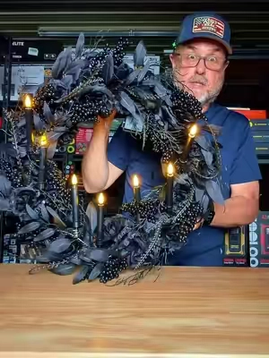Mr. Halloween Spooky Lane Black Rose Wreath with Candles #halloween #wreath #RoysRealReviews 