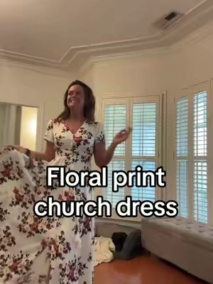 #onthisday Floral dress with buttons down the middle, stretchy center! Love this dress so much. True to size. Great modest dress for weddings or church or showers. Wearing a small (5'3 size 4/6) FYI this post was from 2024, reposted. #modestfashion #modestdress #bohodress  